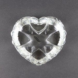 Glasdesign Georg Shutte Handarbeit VTG Hearts German Glass Candle Trivet Warmer